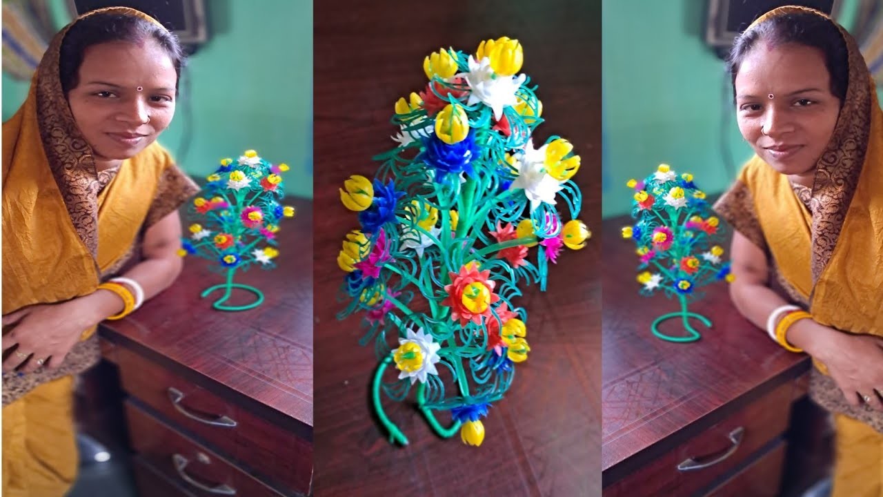 Guldasta - Plastic Wire Flower Bouquet ???? Craft Ideas ???? Flower Making Video @ManjuKumari