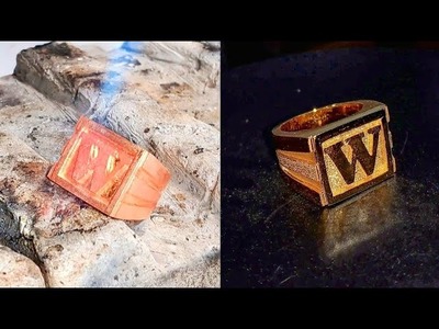 Handmade jewellery | Making a ring with the initials W | KARIM jewelry
