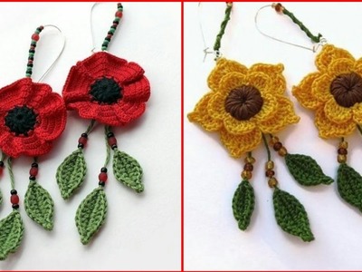 How to Crochet a flowers Earrings || Crochet Earrings Tutorial