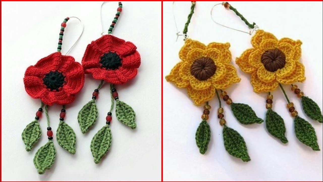 How to Crochet a flowers Earrings || Crochet Earrings Tutorial