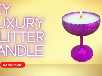 How to Make a Purple Glitter Candle. DIY Luxury Candle for Cheap