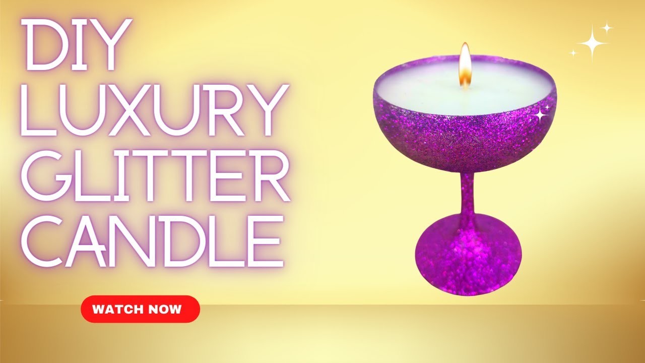 How to Make a Purple Glitter Candle. DIY Luxury Candle for Cheap