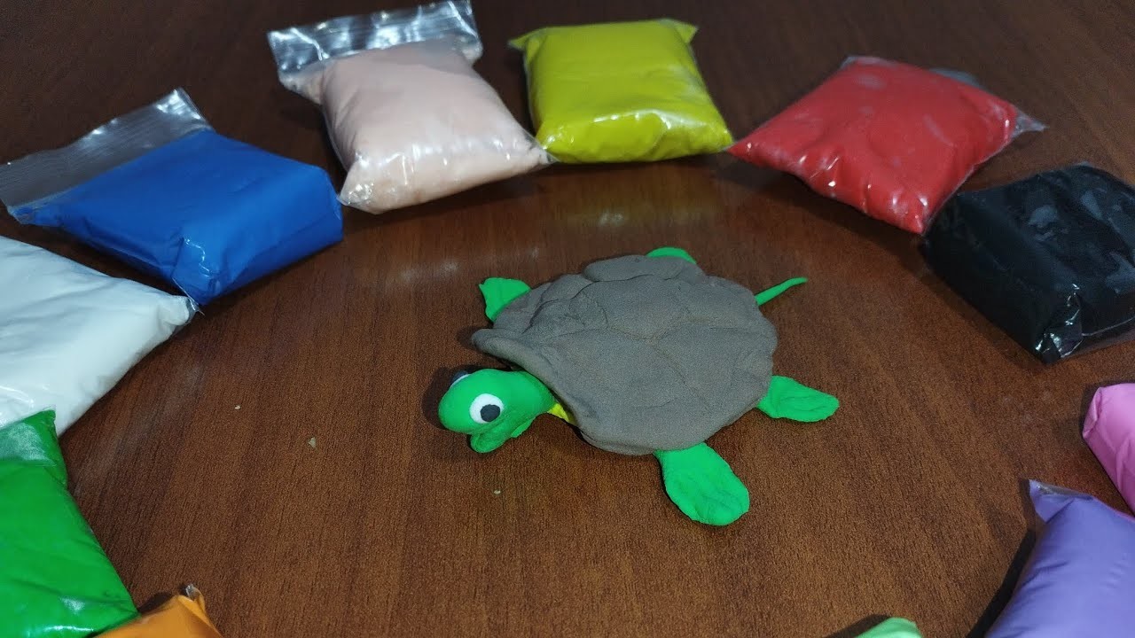 How to Make Play Doh Turtle. Animals Craft ldeus Making of plas Doh Turtle. For kids  DIY