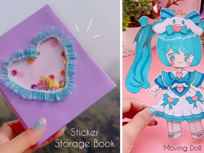 How to make Sticker Storage Book. Kawaii Moving Doll. Easy Way to make Sticker #paper_craft