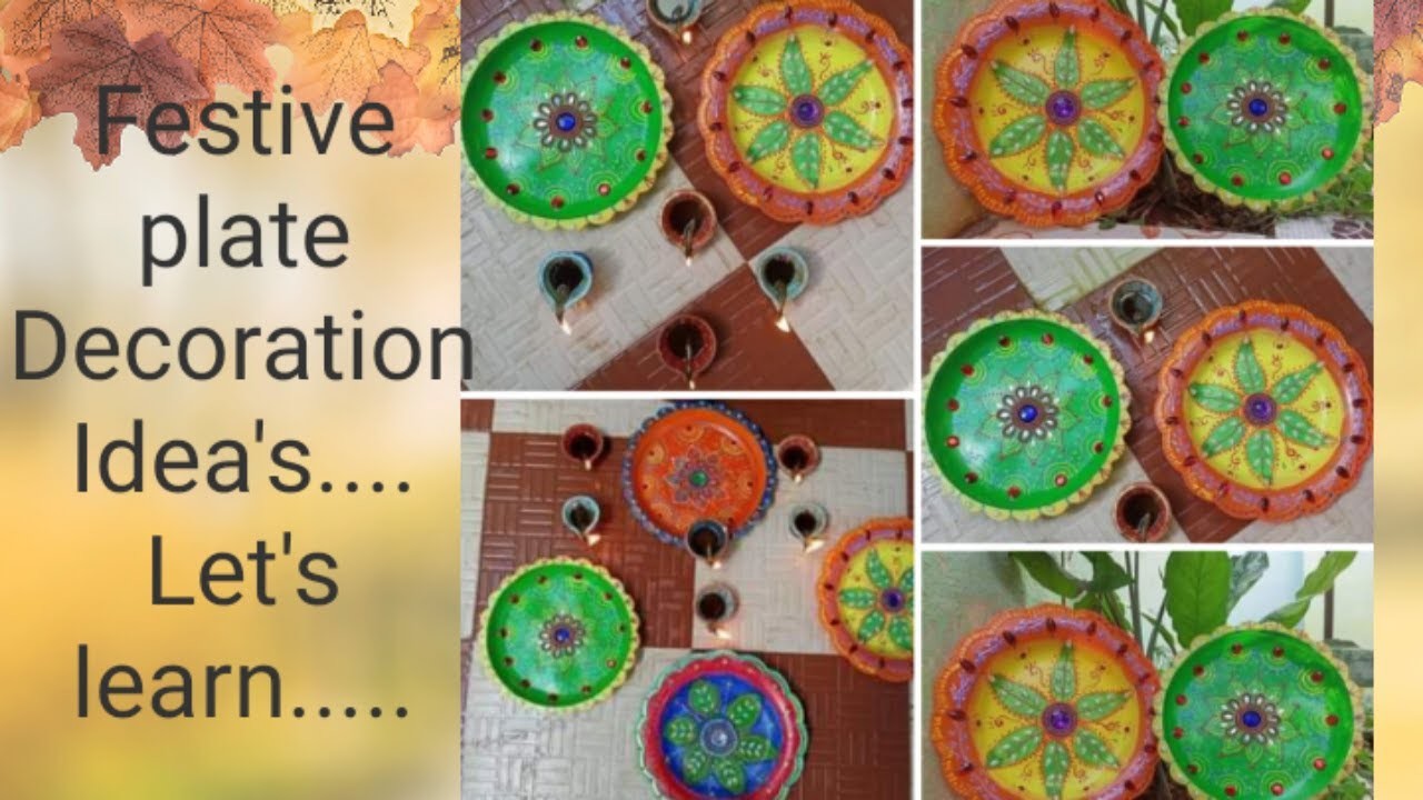 Lovely Creatives Chitra's Art& Craft World|| Festive plate Decoration ideas. 