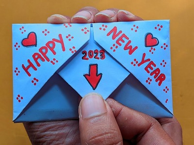 New year card 2023 | How To Make New year invitation Card | New year pop up card.card making ideas