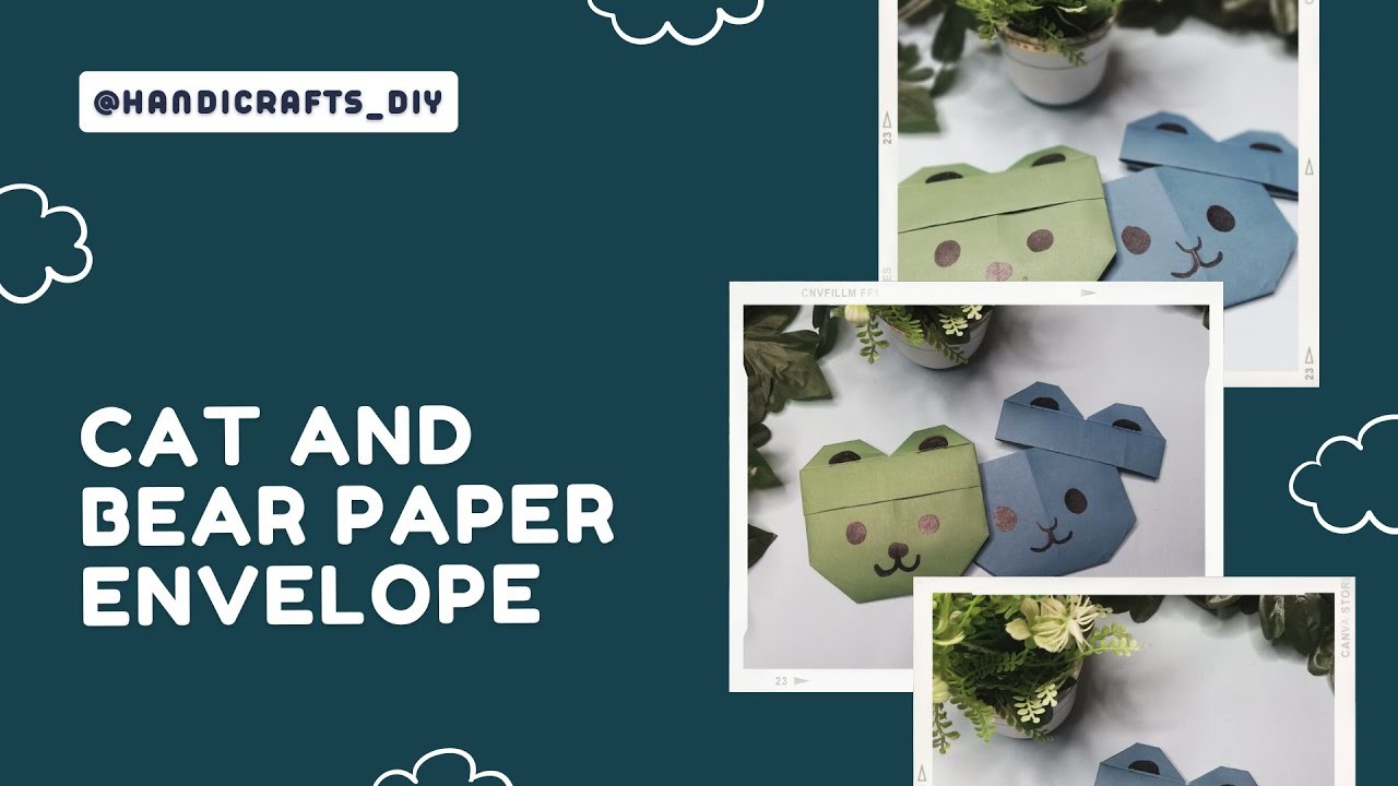 Origami Paper Cat and Bear Crafts | DIY Paper Envelope