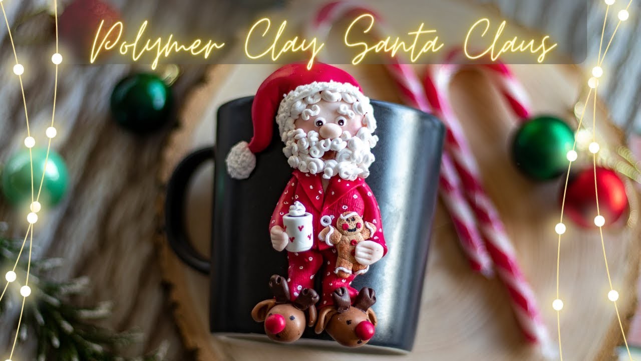 Polymer Clay Santa Claus (off duty!) Mug Tutorial