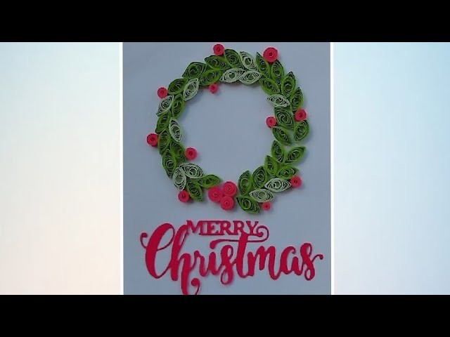 #Quilling Christmas Wreath Card | Easy Handmade Christmas Card#