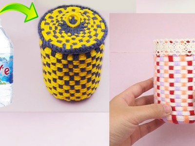 Recycle Plastic Bottles - Woolen art and craft ideas - Diy Basket- Reuse Idea