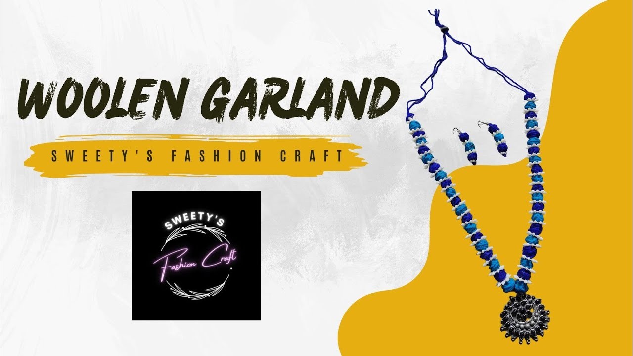 Woolen Ball Garland and Earrings