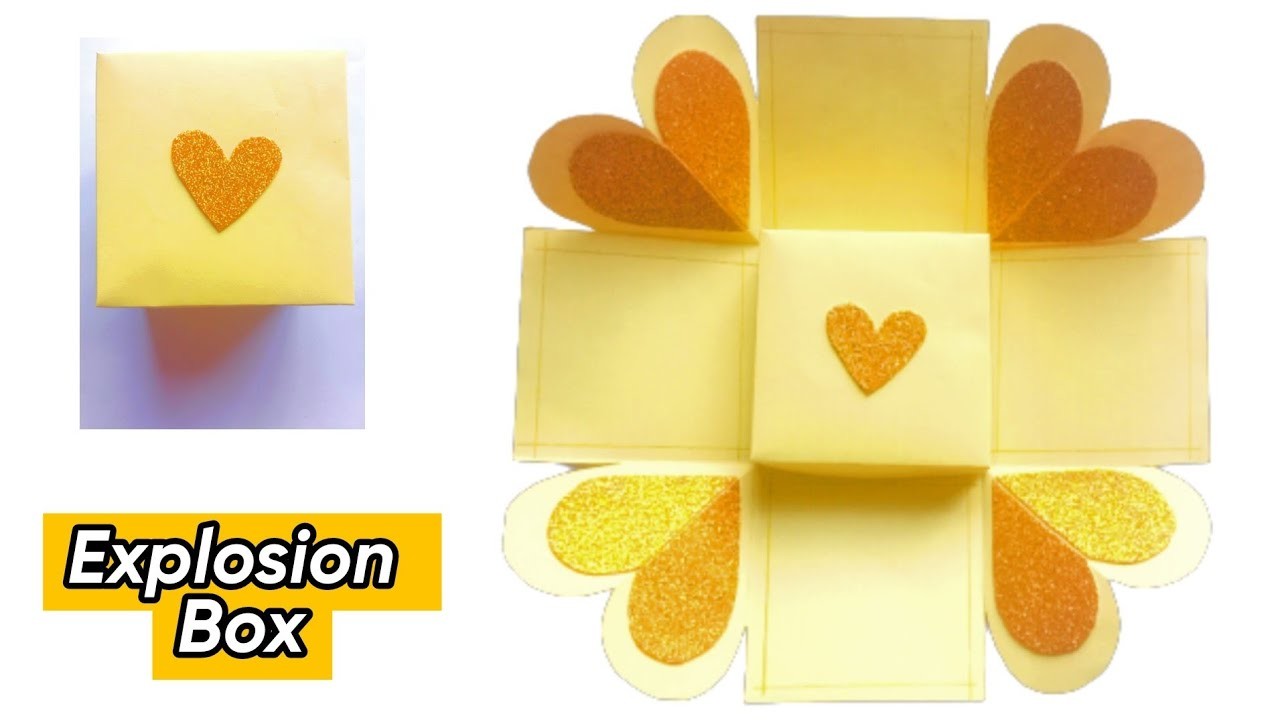 Yellow Explosion Box, How to make esay Explosion Box ? l Gift Box