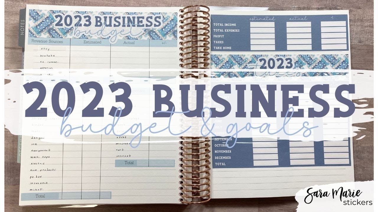 2023 Goals & Business Budget Set Up | 2023 Annual Budget Planner Set Up | Sara Marie Stickers |