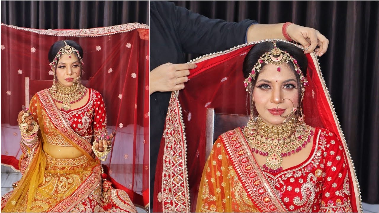 Advance Bridal Double Dupatta Setting  | Real Bridal Dupatta Draping step by step easy tutorial
