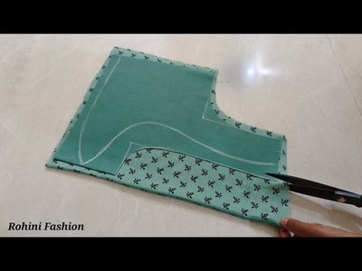 Blouse lace design | Cutting and stitching back neck design
