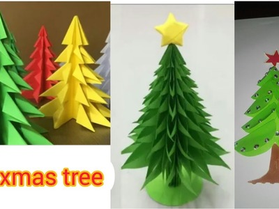 Christmas trees for 3 ideas.How to make paper 3D Christmas trees.             zen art
