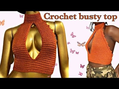 CROCHET BUSTY TOP. crochet top tutorial. tunisian crochet stitch top.@shyler_crochets