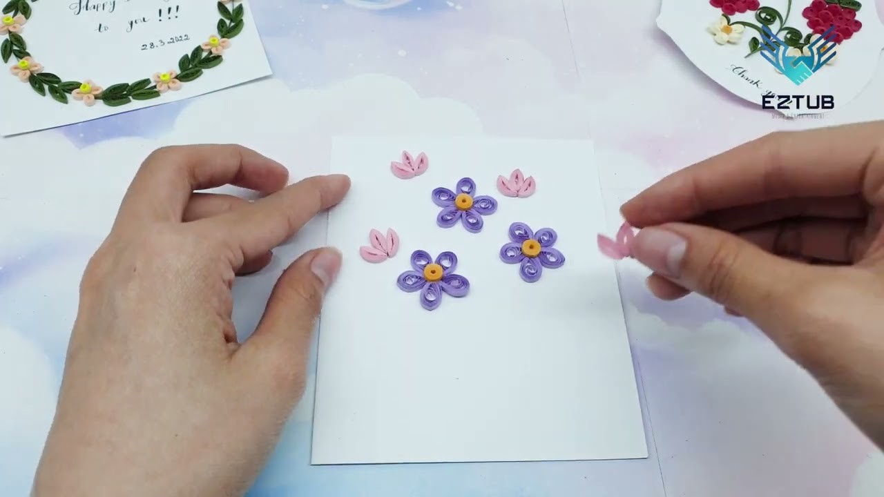 CWTB14 Quick Learn How To Do Production Way Quilling Flowers And Butterflies