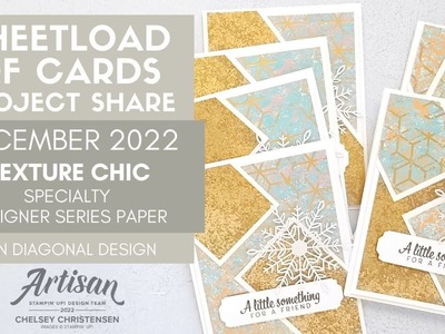 December 2022 SheetLoad of Cards #SLCTDec2022 - Create a Fun Diagonal Design with Texture Chic Paper