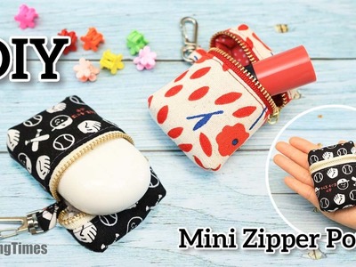 DIY Mini Zipper Pouch | Earphone Case Coin Purse Sewing Tutorial [sewingtimes]