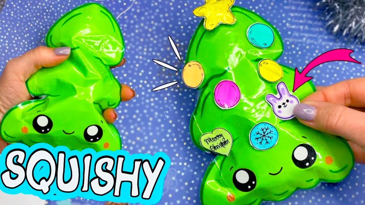 DIY Paper SQUISHY Christmas tree with toys