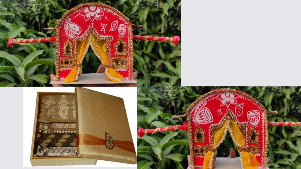 DIY Traditional Wedding Doli.Palki.Palanquin | How To Make Newspaper Palanquin | CraftsLane