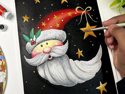 Draw with me - Christmas Day drawing , Acrylic painting,  For Art competition