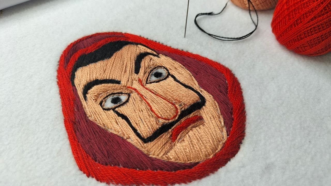 Hand Embroidered Money Heist Face Mask Design I Bella Ciao