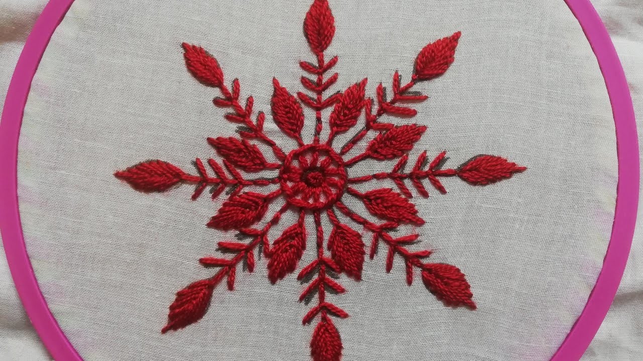 Hand embroidery. super easy flower hand embroidery tutorial.