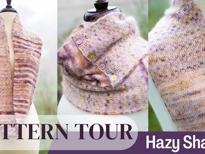 Hazy Shades Cowl Knitting Pattern with Mohair Yarn and Slipped Stitch Colorwork
