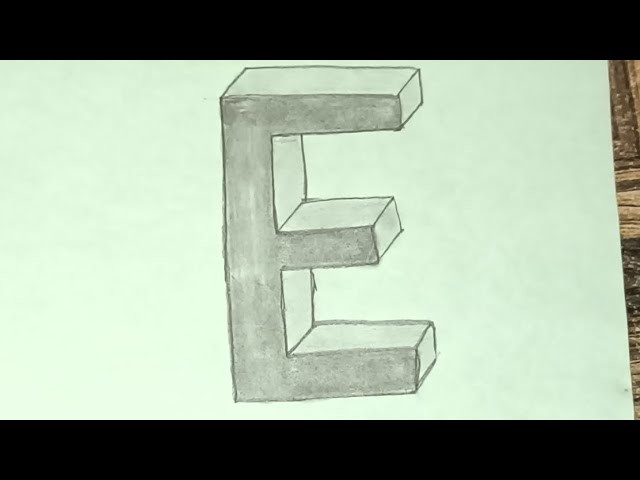 How to draw a 3D E  drawing . easy 3d drawing. by suman #viralshorts #drawing