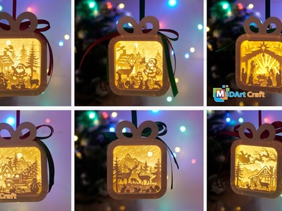 How to make a ornament christmas lantern gift box for Christmas Decorations, SVG for Cricut Projects