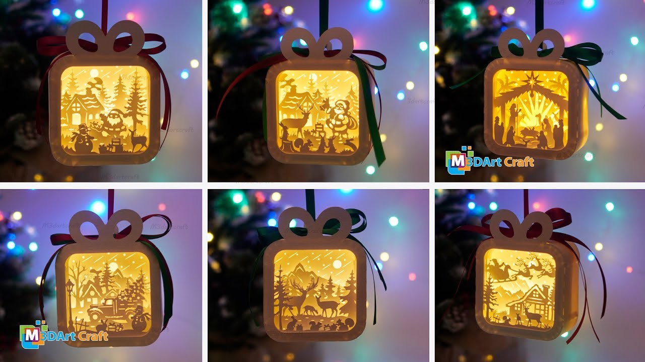 How to make a ornament christmas lantern gift box for Christmas Decorations, SVG for Cricut Projects