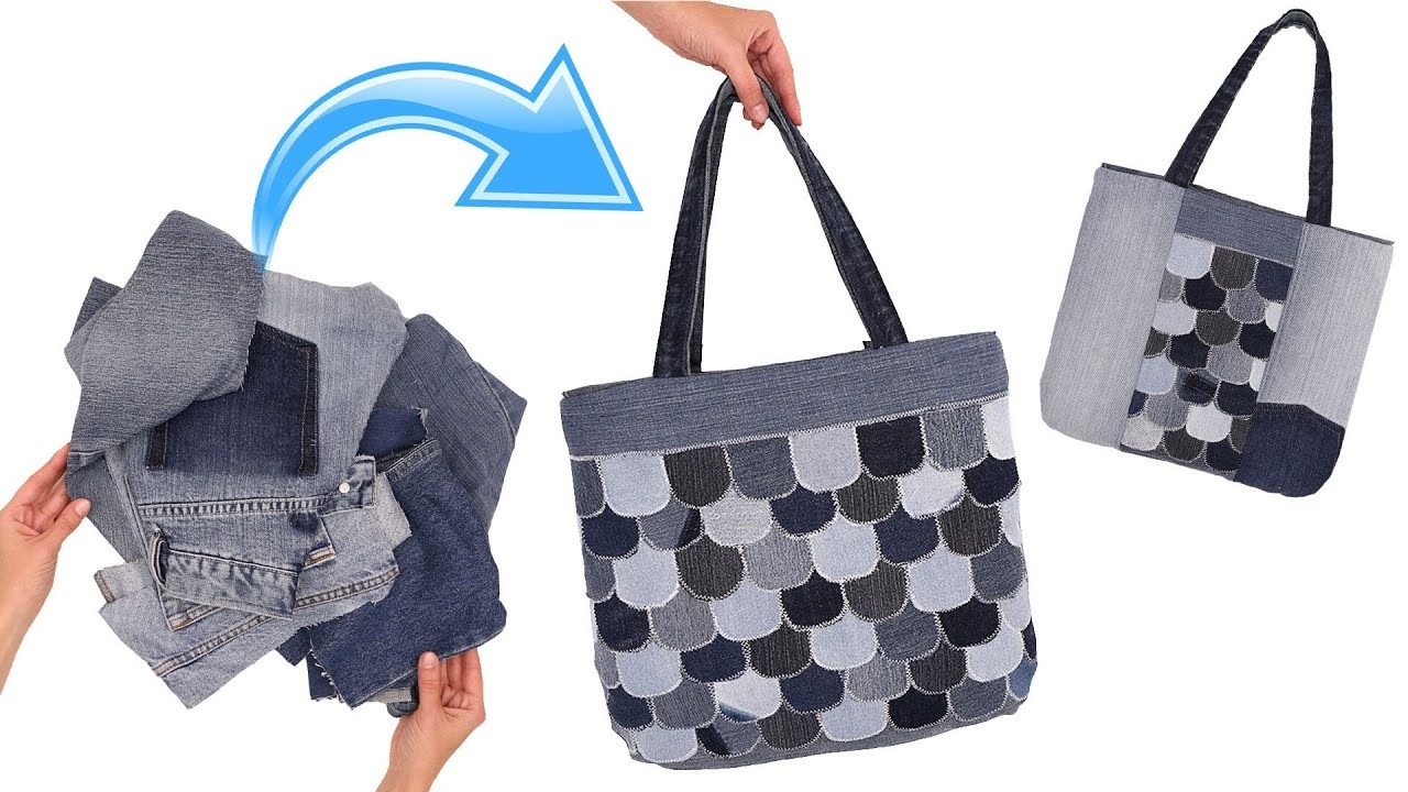 I reuse old jeans and sew an exclusive bag out of them!