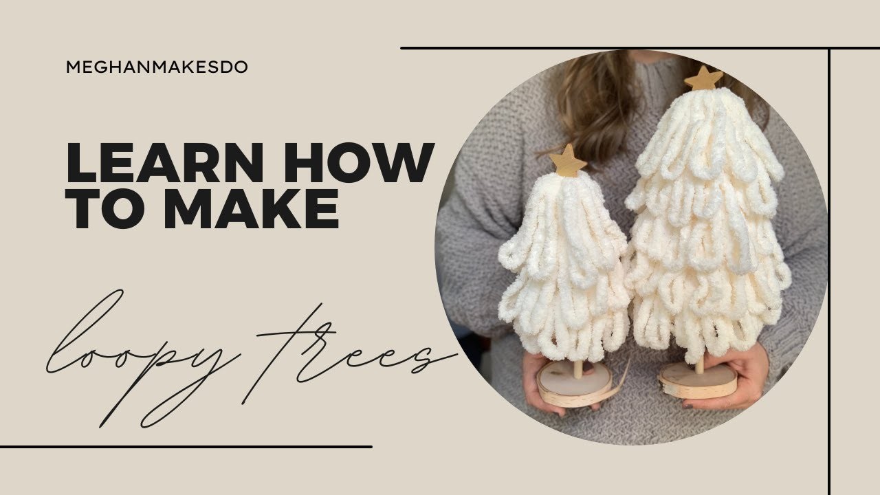 Loopy Tree Tutorial, easy blanket yarn tree craft, chenille trees, DIY holiday decor