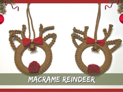 Macrame Christmas Reindeer TUTORIAL, DIY Easy Xmas Rudolph
