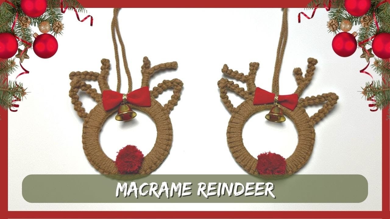 Macrame Christmas Reindeer TUTORIAL, DIY Easy Xmas Rudolph