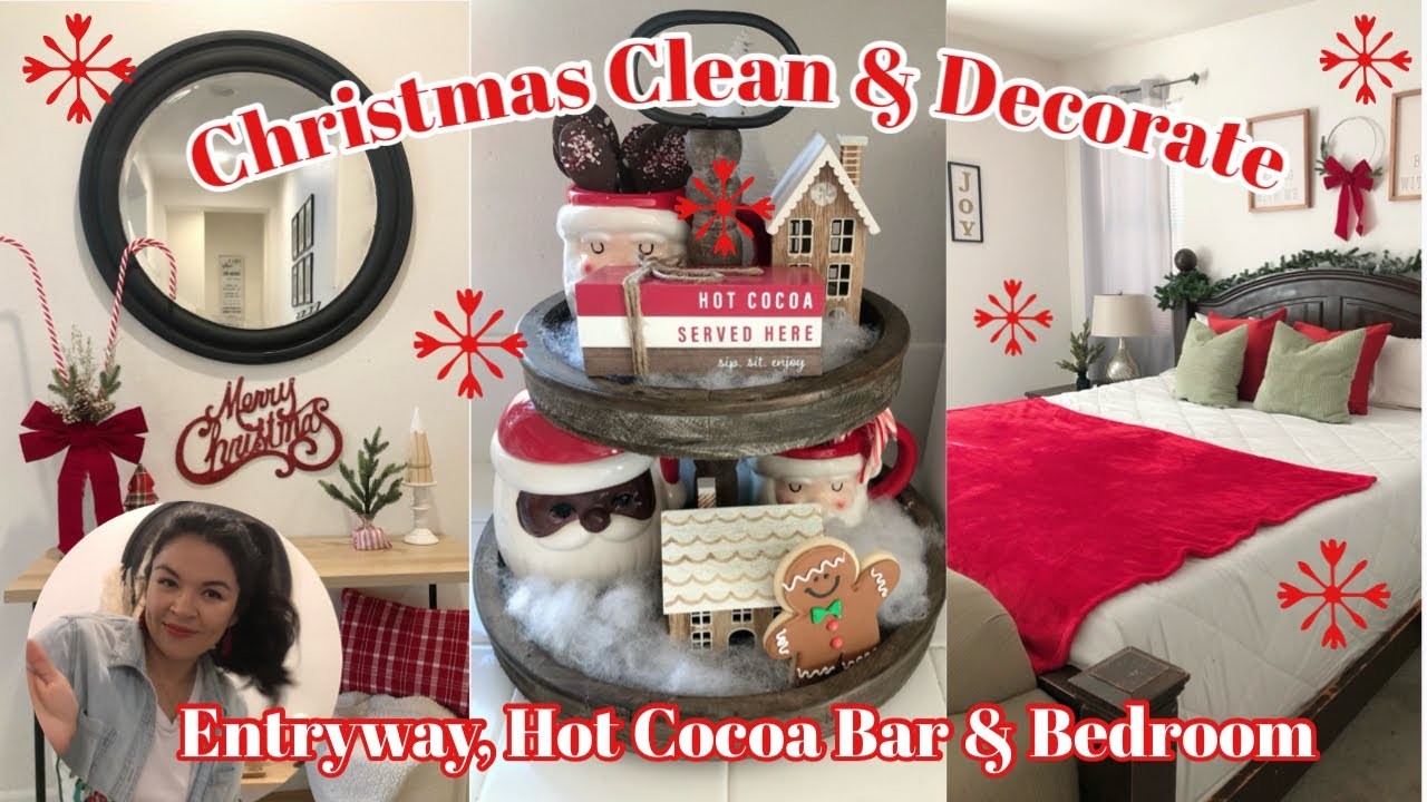 ????NEW 2022 CHRISTMAS CLEAN & DECORATE PART 2| ENTRYWAY, HOT COCOA TIER TRAY & BEDROOM| ADRIANA LOVIE