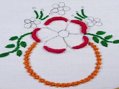 New Hand embroidery traditional & modern stitch combine elegant design for dress with easy tutorial