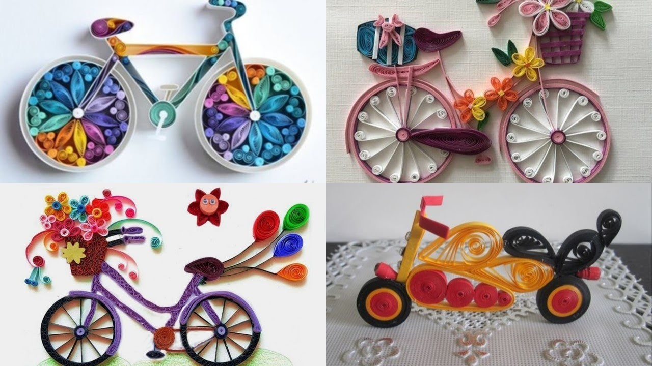 Paper Quilling Cycle & Bike. Paper Quilling Art