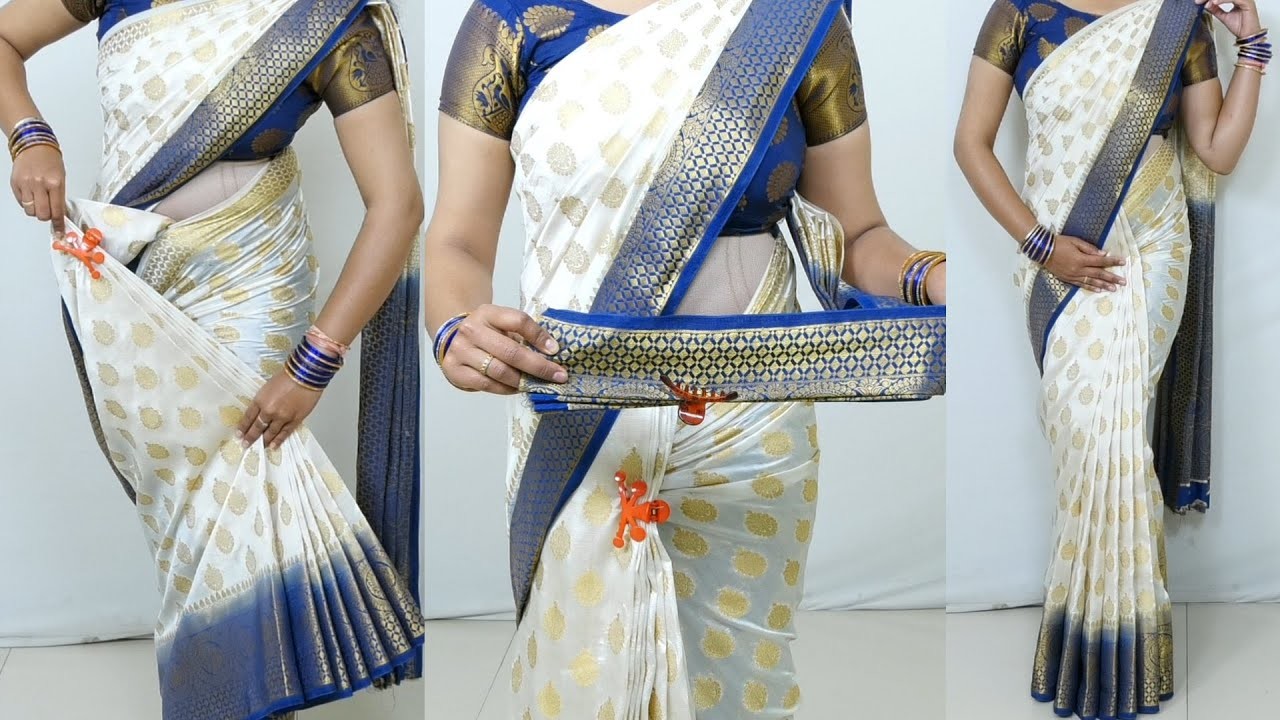 Silk saree draping in easy steps | silk saree Draping for wedding | how to wear banarahi silk saree