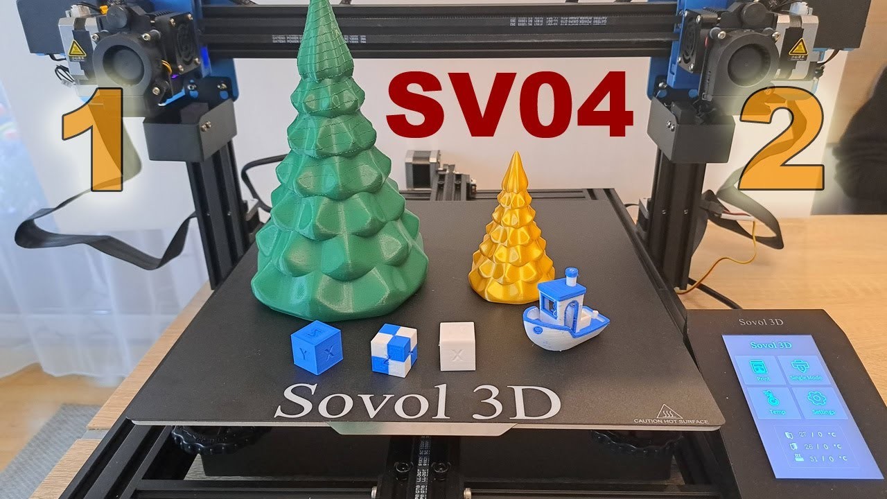 Sovol SV04 - a great IDEX (two color) 3D printer (review, testing)