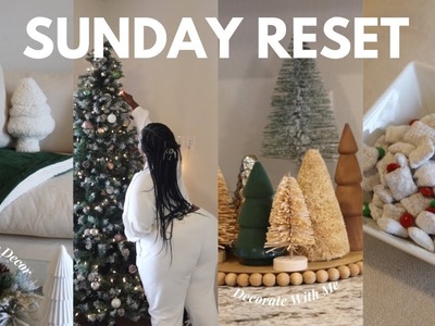 SUNDAY RESET | Christmas Decorate & Clean With Me ft. Temu