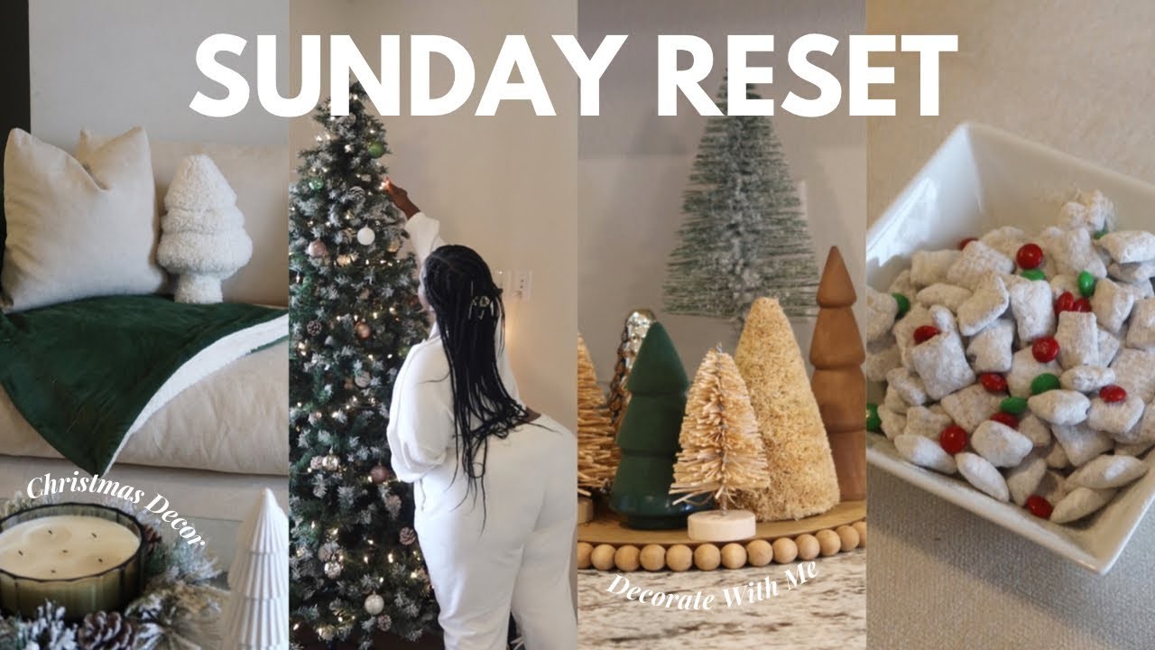 SUNDAY RESET | Christmas Decorate & Clean With Me ft. Temu