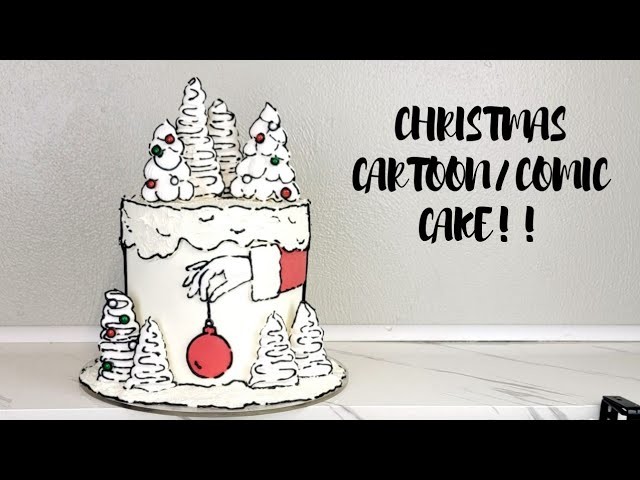 Super Trendy Christmas CARTOON.COMIC CAKE | Christmas Themed CAKE | Cake Decorating Tutorial