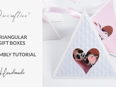 Triangular No Glue box assembly. ❤Valentine's Day❤ Wedding Party❤ Favor Boxes❤. Cricut & Silhouette