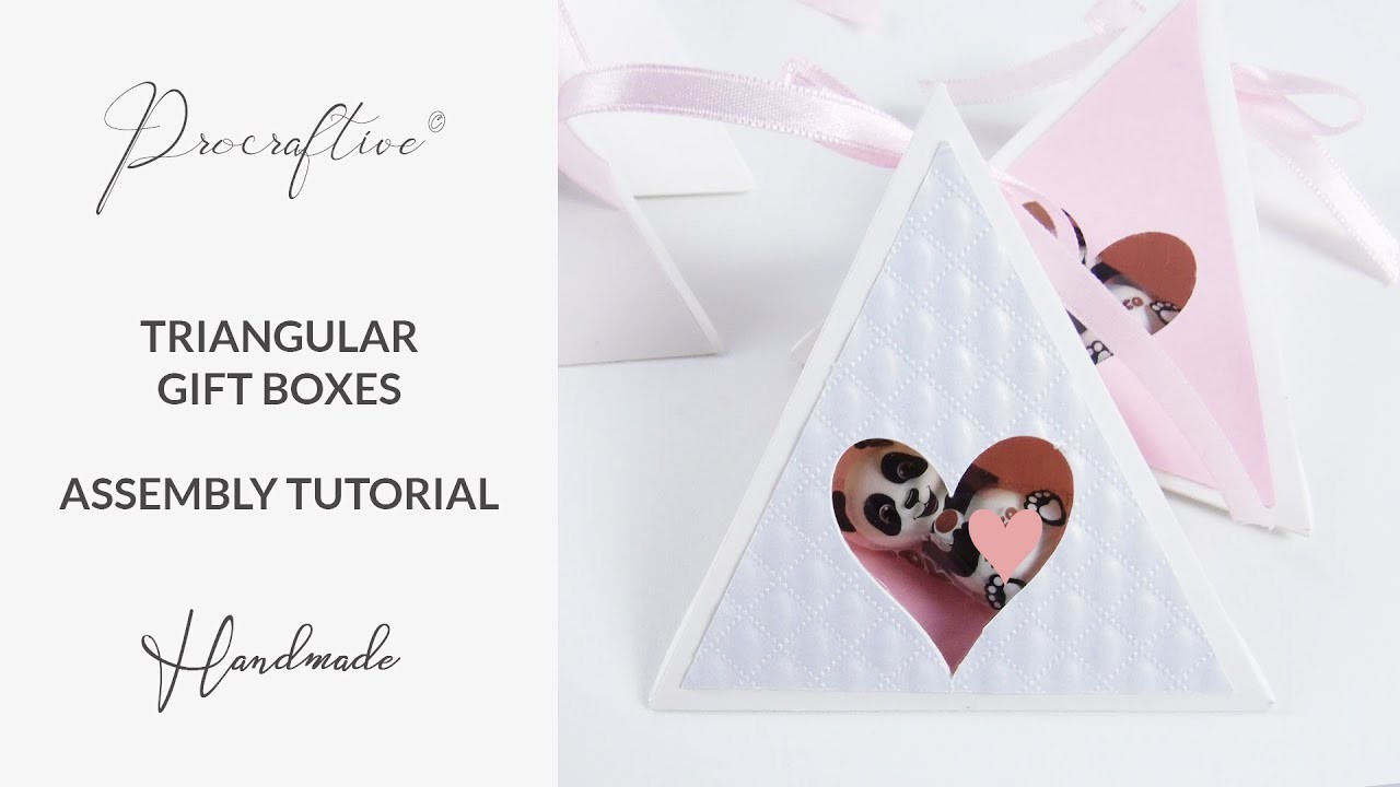 Triangular No Glue box assembly. ❤Valentine's Day❤ Wedding Party❤ Favor Boxes❤. Cricut & Silhouette