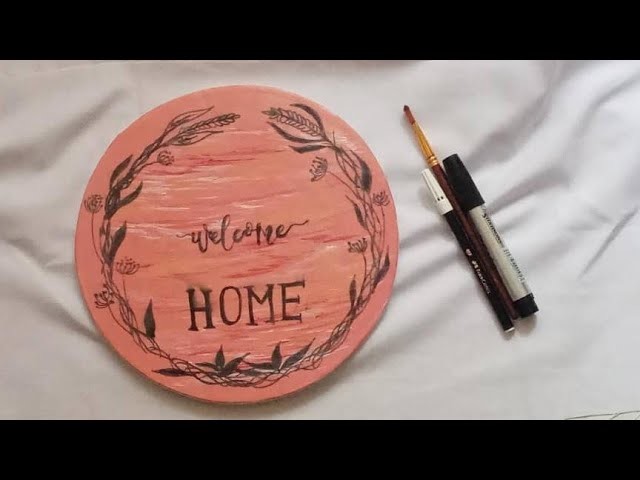 Welcome home crafts |  Home Decor ????| Cake Board Crafts | Acrylic Painting | Step by Step Tutorial