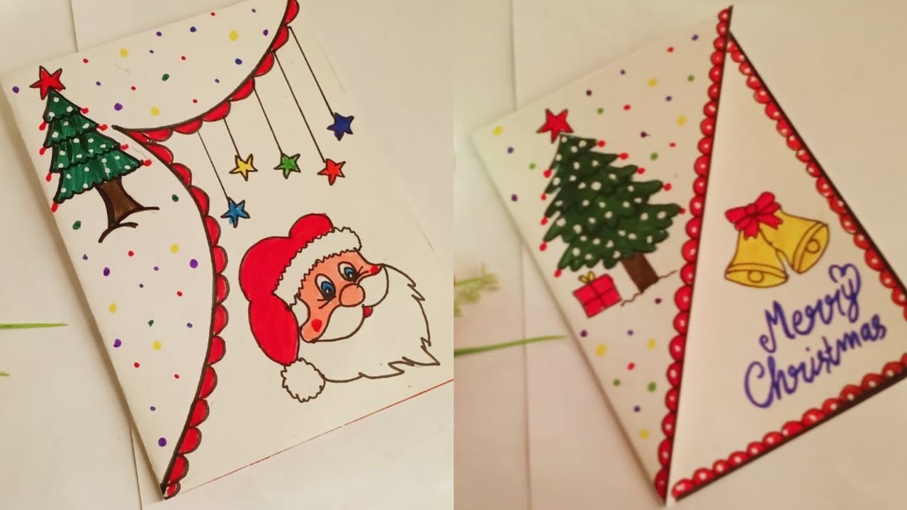 2 Diy Christmas cards | Christmas greeting card | how to make a Christmas greeting card making