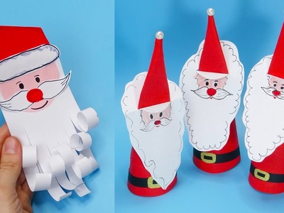 3 diy paper Santa claus | Christmas paper crafts 2023